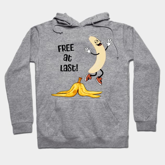 Funny free banana man is stripped of its peel and happy dancing Hoodie by Luxinda